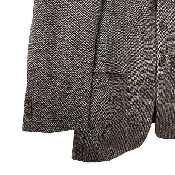 Armani Collezioni Brown Herringbone Stripe Blazer Mens Size EU 52R Wool Silk - Picture 7 of 13